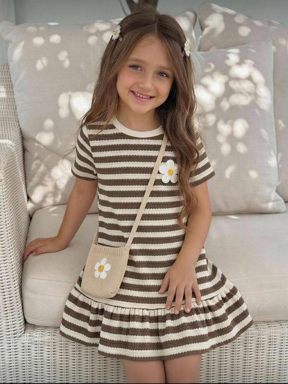 Brown&White Dress