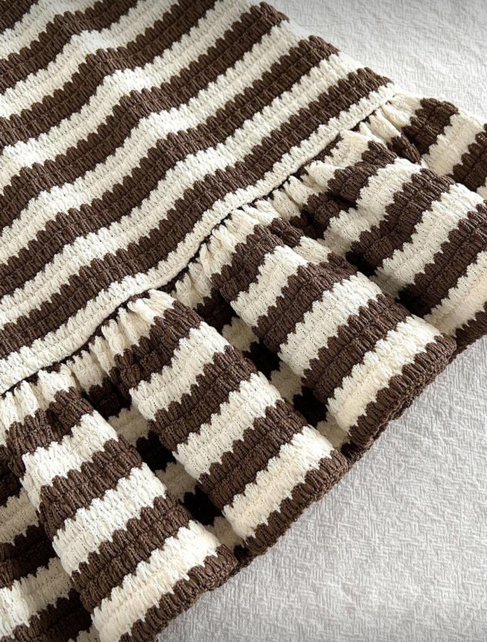 Brown&White Dress