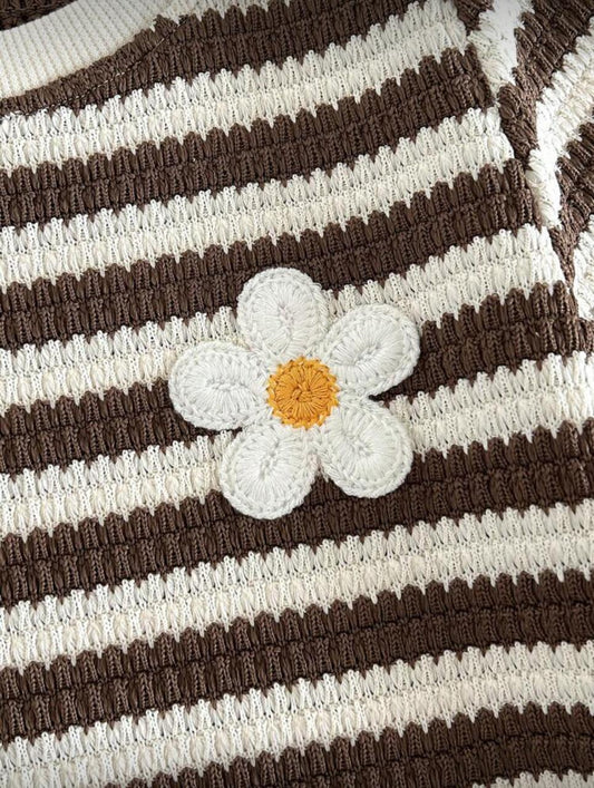 Brown&White Dress