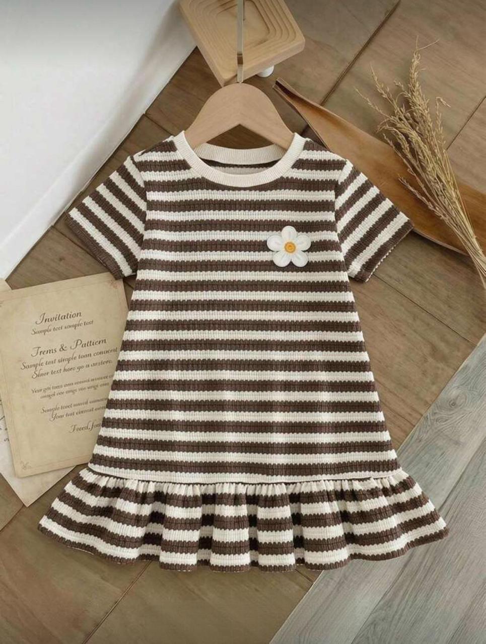 Brown&White Dress