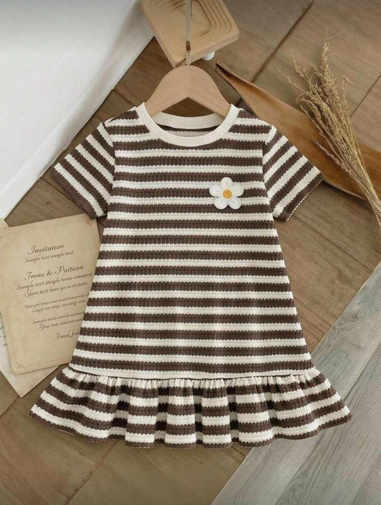 Brown&White Dress
